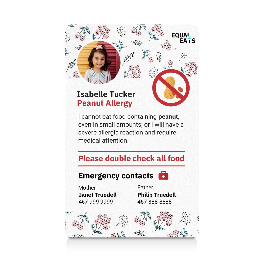Flowers Peanut Allergy ID Card (EqualEats)