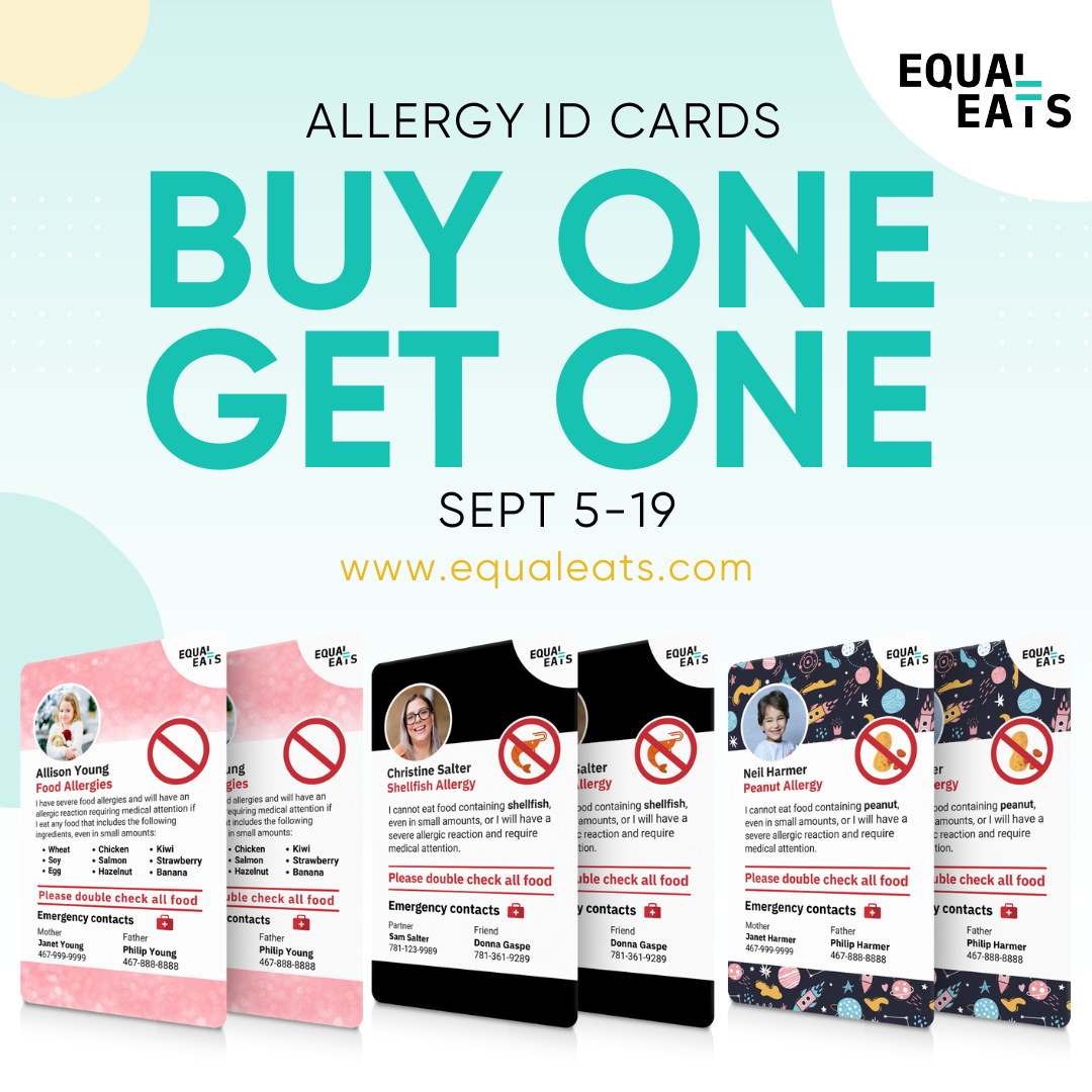 Unbeatable Offer on Equal Eats Allergy ID Cards: Buy One, Get One FREE!