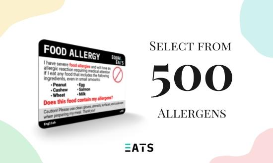 Customized Food Allergy Cards