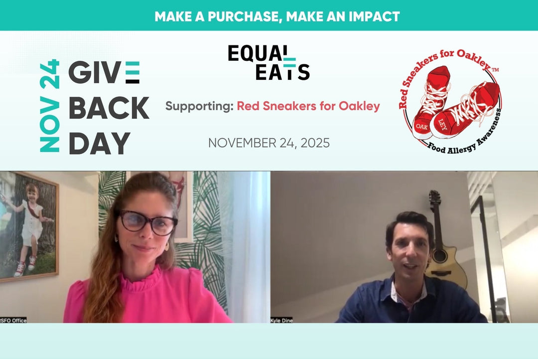 Lindsay Spankler from Red Sneakers for Oakley with Kyle Dine from Equal Eats announcing Give Back Day partnership
