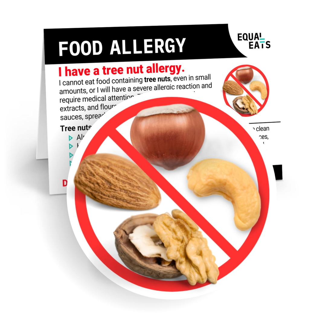 Printable Peanut and Tree Nut Allergy Card