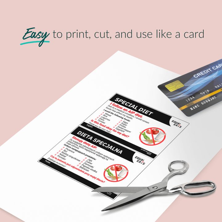 Printable AIP Diet Card (PDF Download)