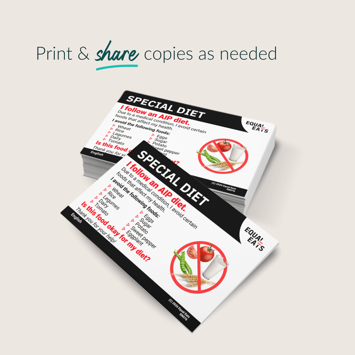Printable AIP Diet Card (PDF Download)