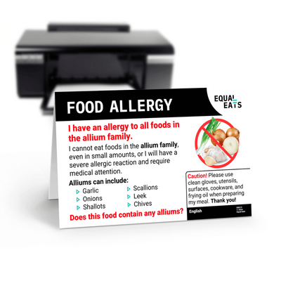 Allium Allergy Translation Cards