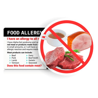 Alpha Gal Allergy Card
