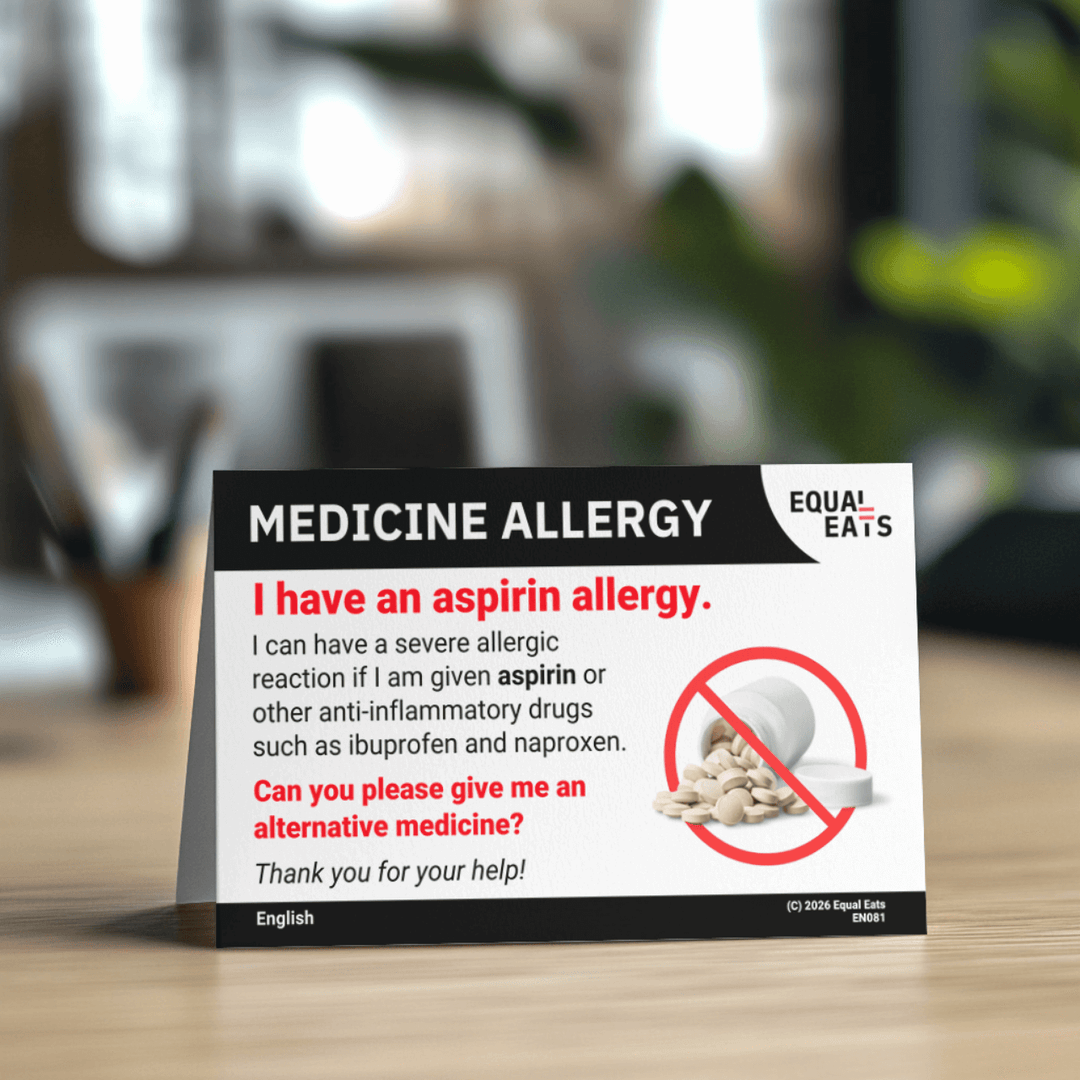 Printable Aspirin Allergy Card (PDF Download)
