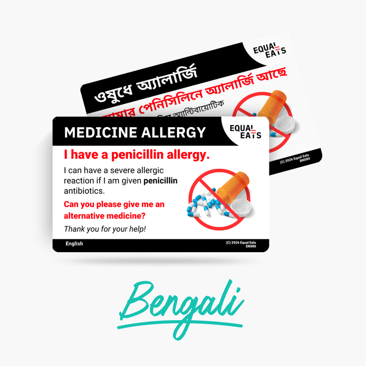 Bengali Penicillin Allergy Card