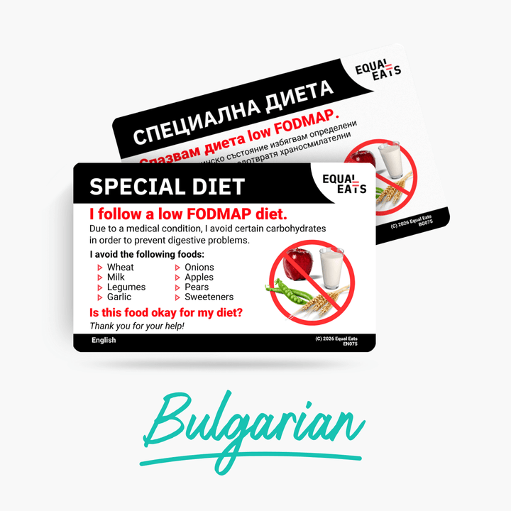 Bulgarian Low FODMAP Card