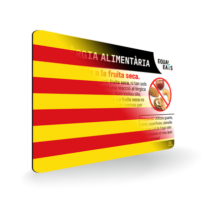 Tree nut Allergy Card in Catalan