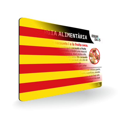 Peanut and Tree Nut Allergy card in Catalan