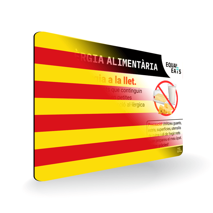 Milk Allergy Card in Catalan