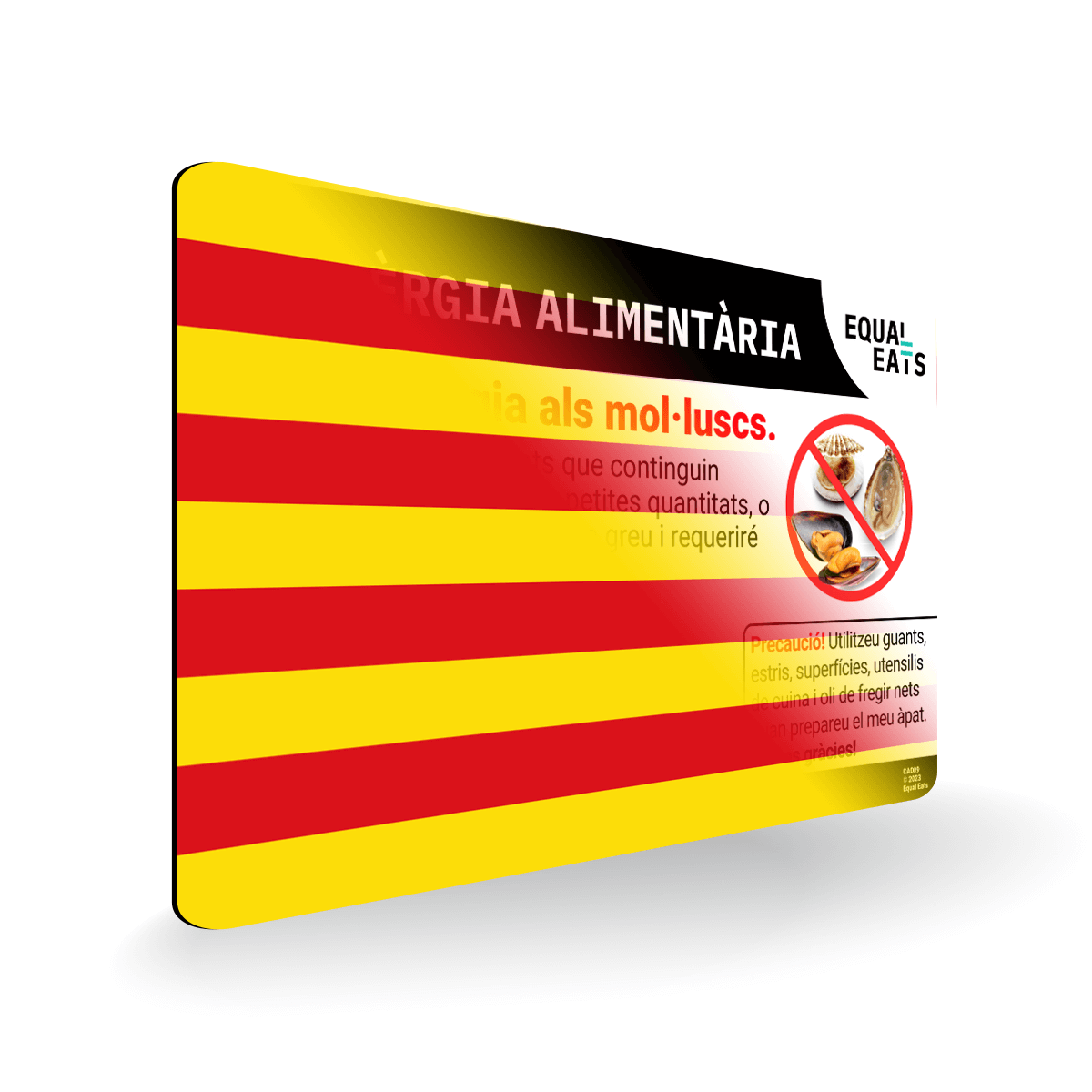 Mollusk Allergy Card in Catalan