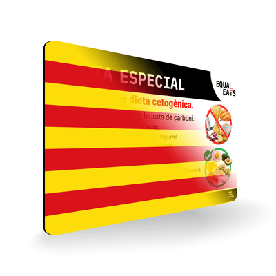 Keto Diet Allergy Card in Catalan
