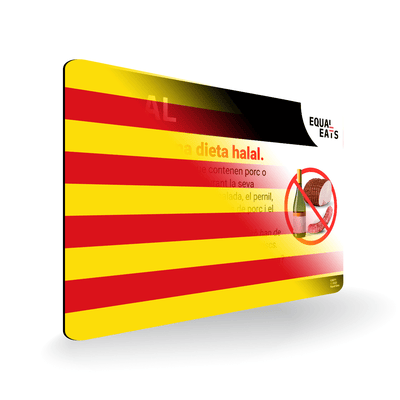 Halal Food Allergy Card in Catalan