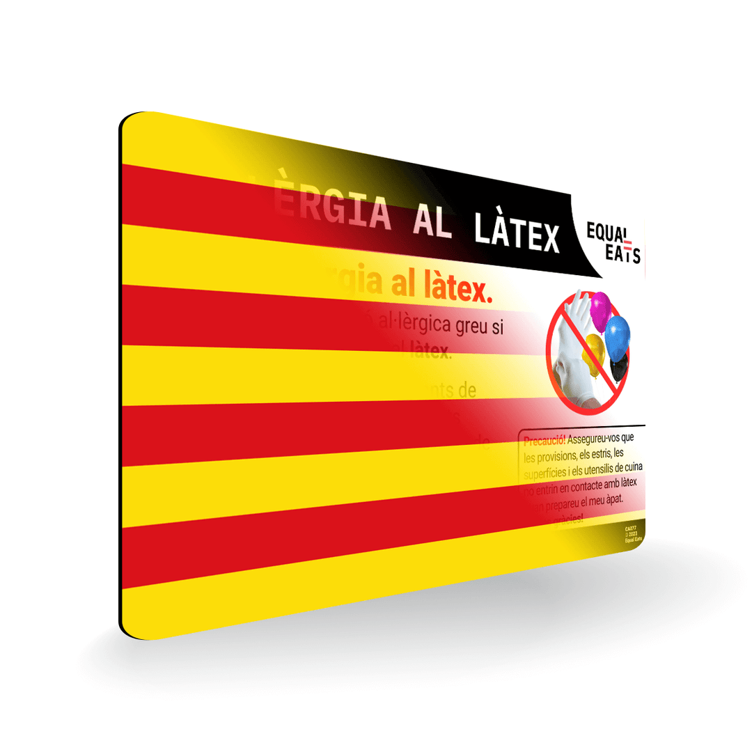 Latex Allergy Card in Catalan