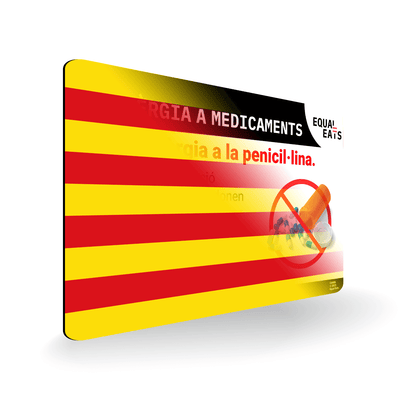 Penicillin Allergy Card in Catalan