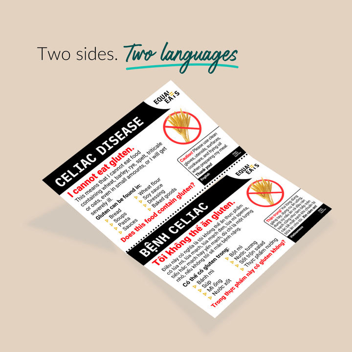 Printable Celiac Card in Thai (Instant Download)