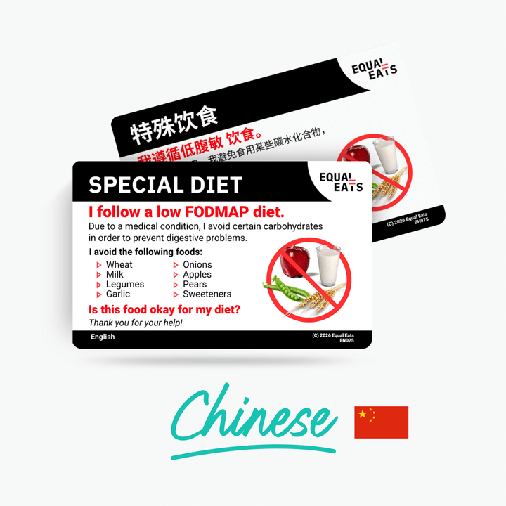 Simplified Chinese Low FODMAP Card