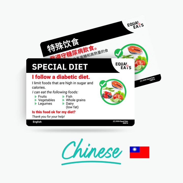 Traditional Chinese (Taiwan) Diabetic Diet Card