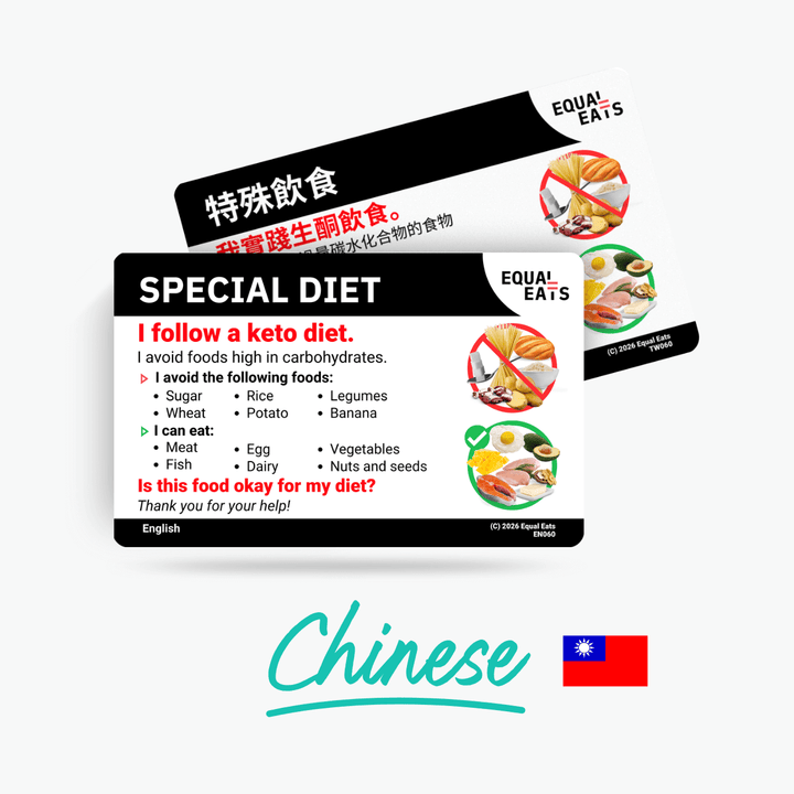 Traditional Chinese (Taiwan) Keto Diet Card