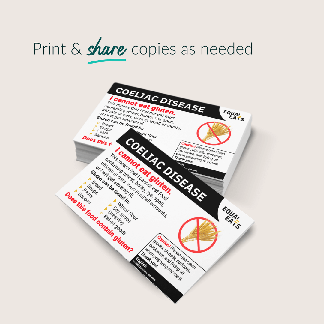 Coeliac Disease Printable Card