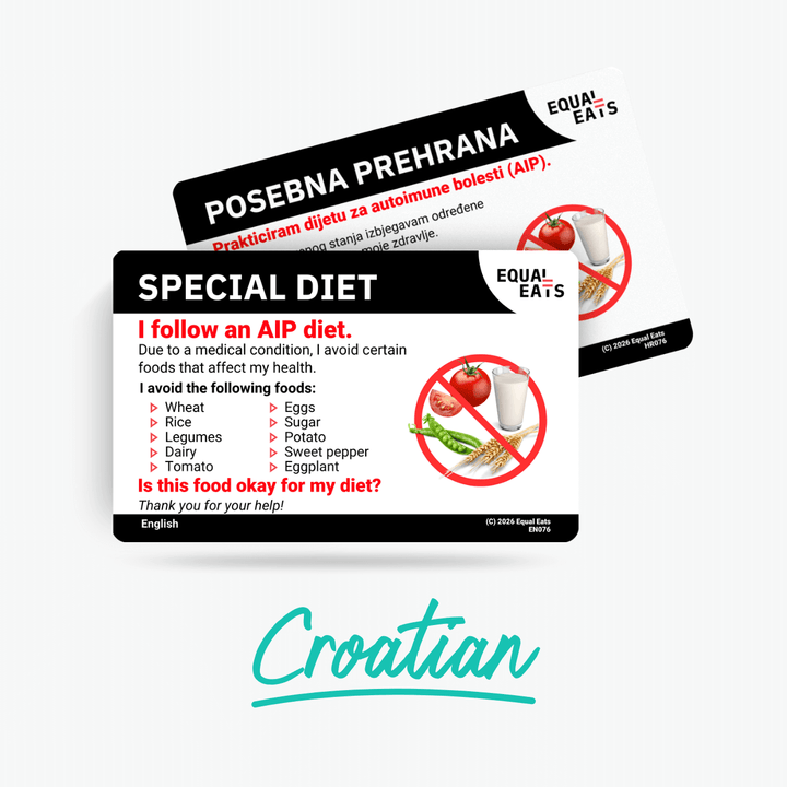 Croatian AIP Diet Card