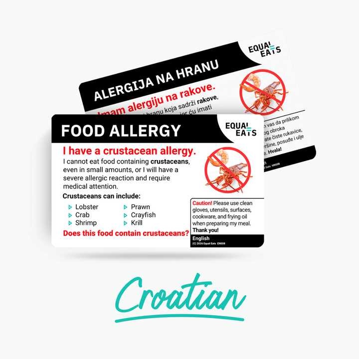 Croatian Crustacean Allergy Card