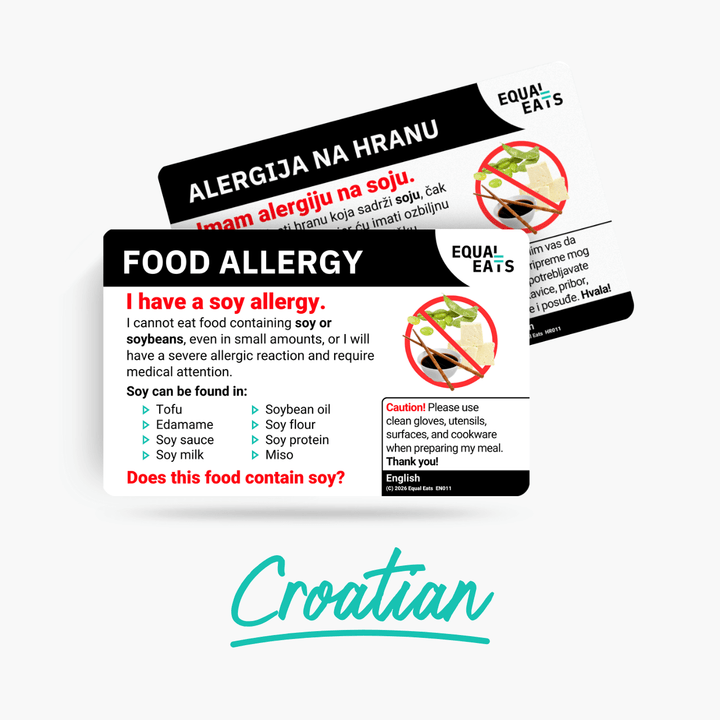 Croatian Soy Allergy Card
