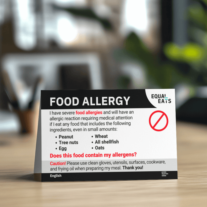 Printable Customized Food Allergy Card (PDF Download)