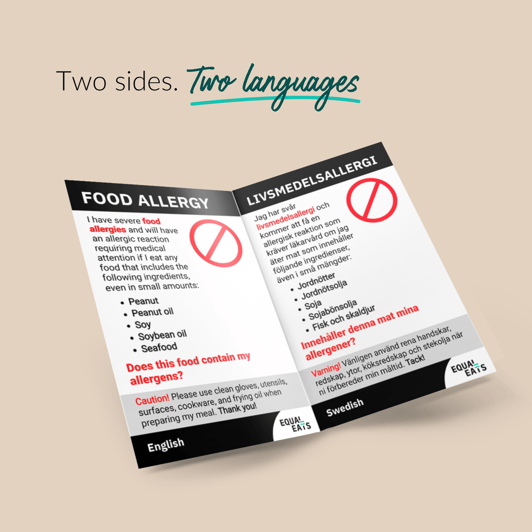 Printable Customized Food Allergy Card (PDF Download)