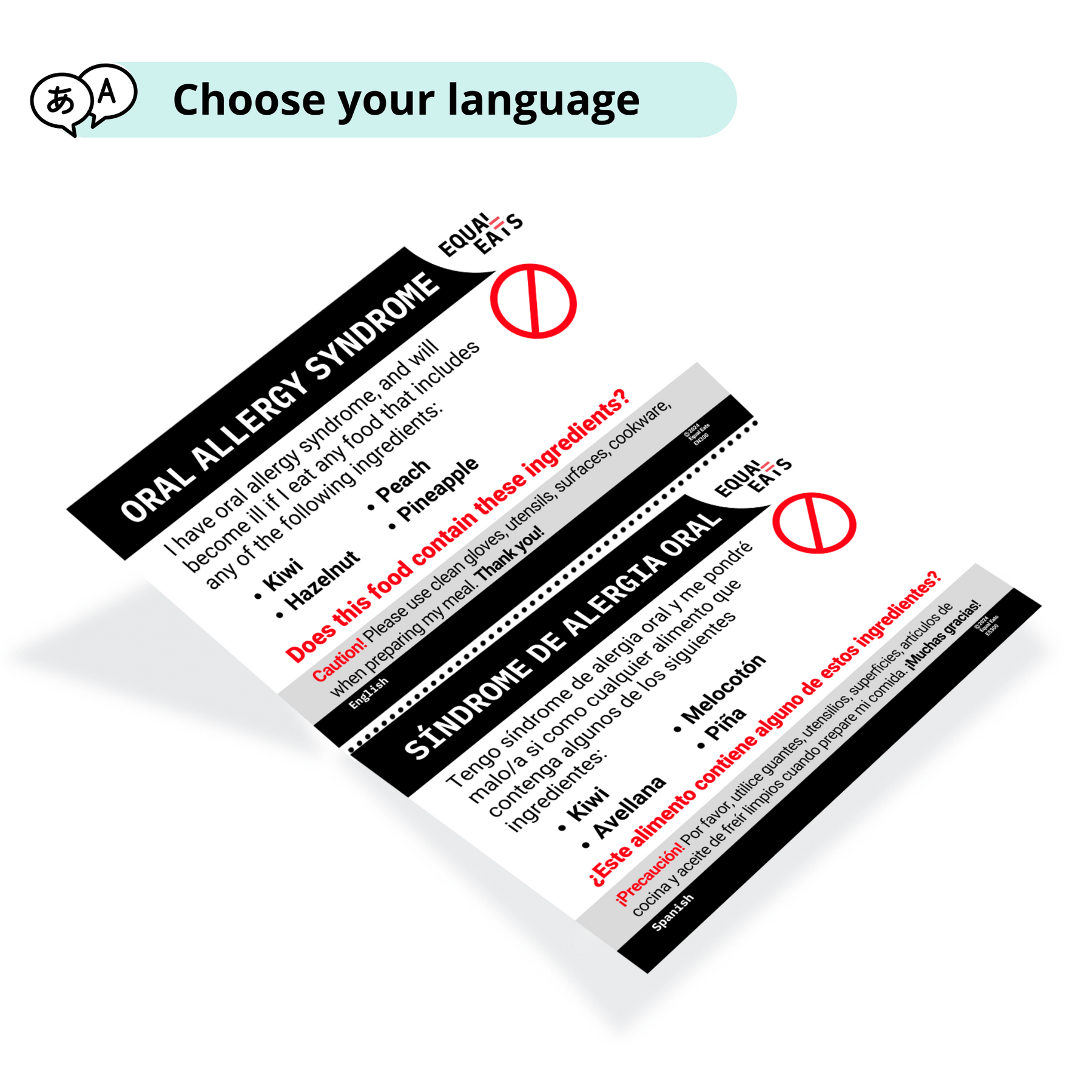 Language Intolerance Printable Food Allergy Card | 50 Languages | 500 Allergens – Equal Eats