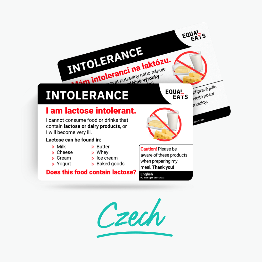 Czech Lactose Intolerance Card