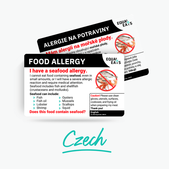 Czech Seafood Allergy Card