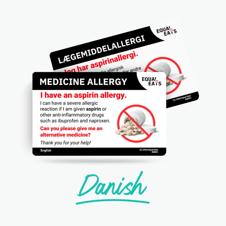 Danish Aspirin Allergy Card