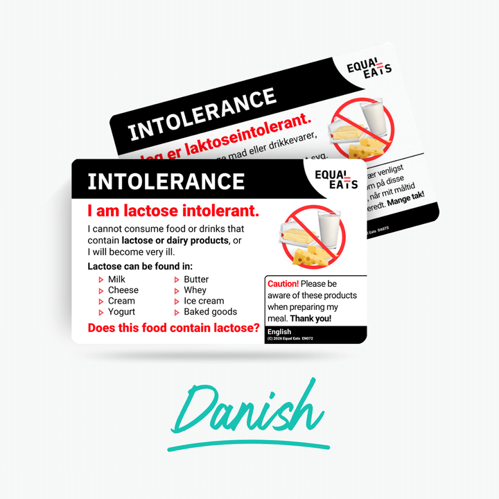 Danish Lactose Intolerance Card