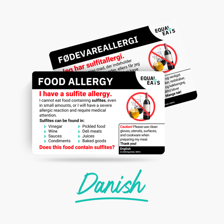 Danish Sulfite Allergy Card