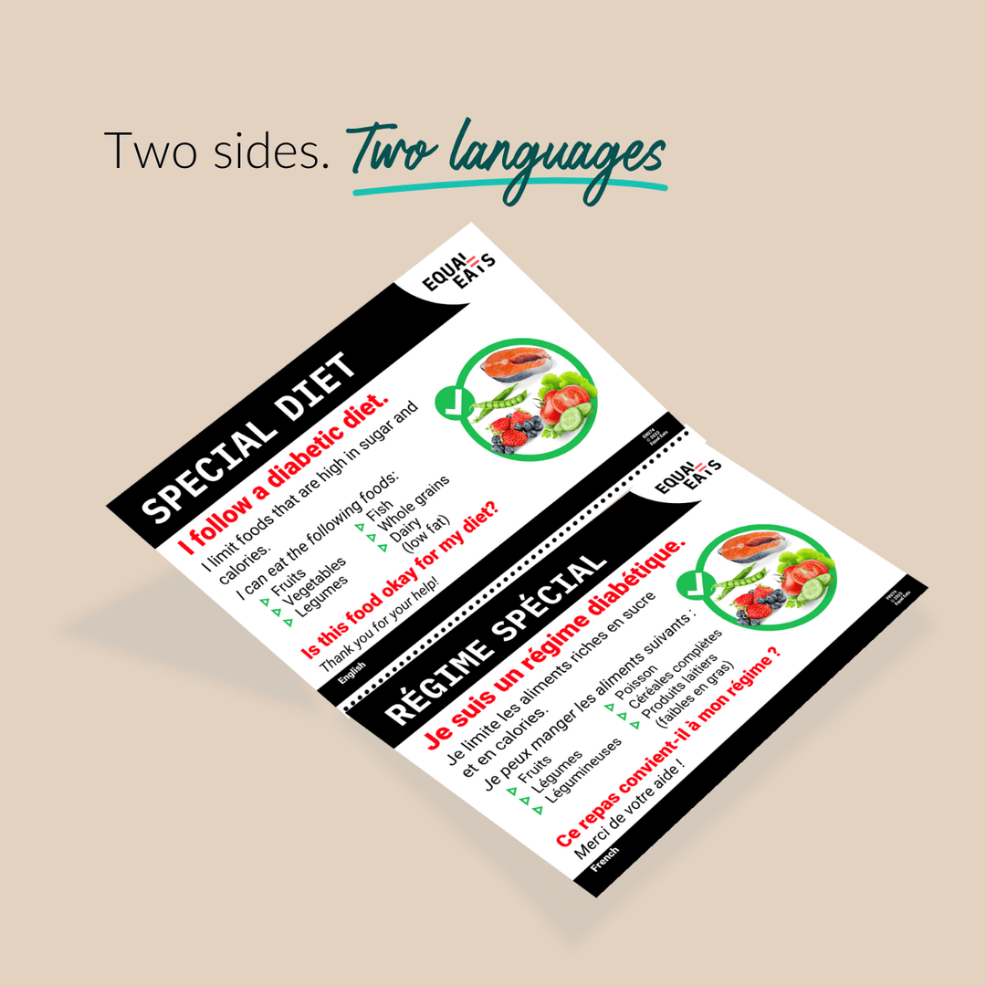 Diabetic Diet Printable Card (PDF Download)