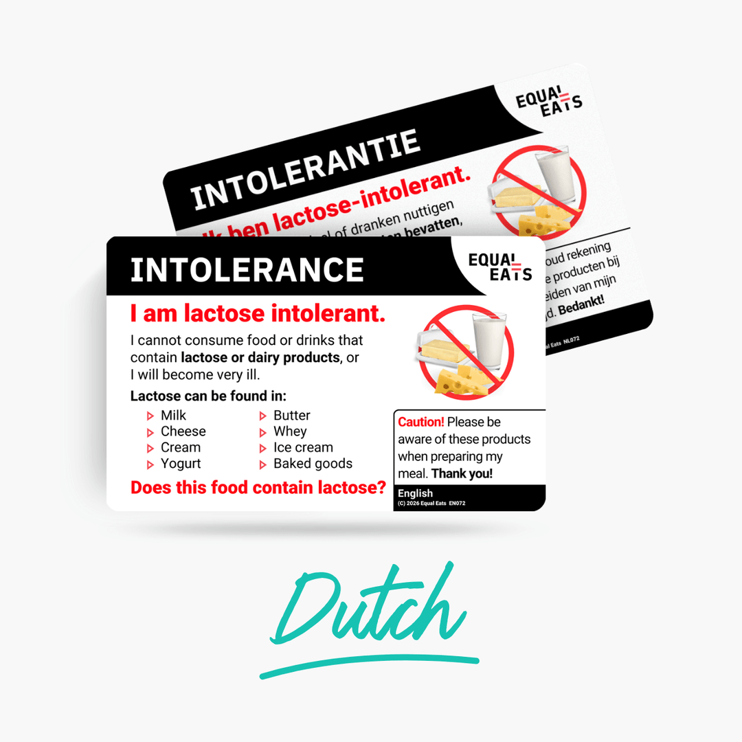 Dutch (Netherlands) Lactose Intolerance Card