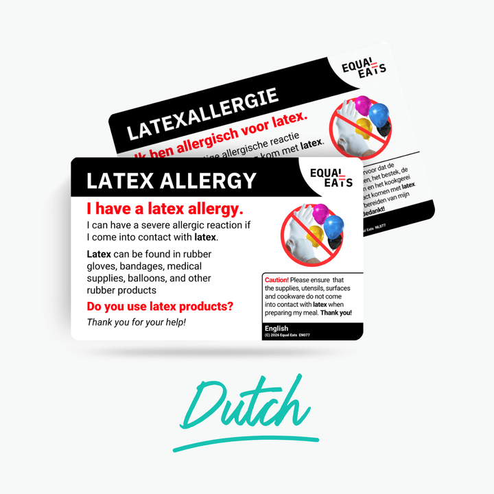 Dutch (Netherlands) Latex Allergy Card