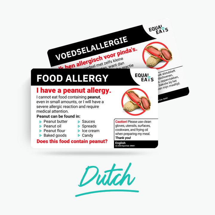 Dutch (Netherlands) Peanut Allergy Card