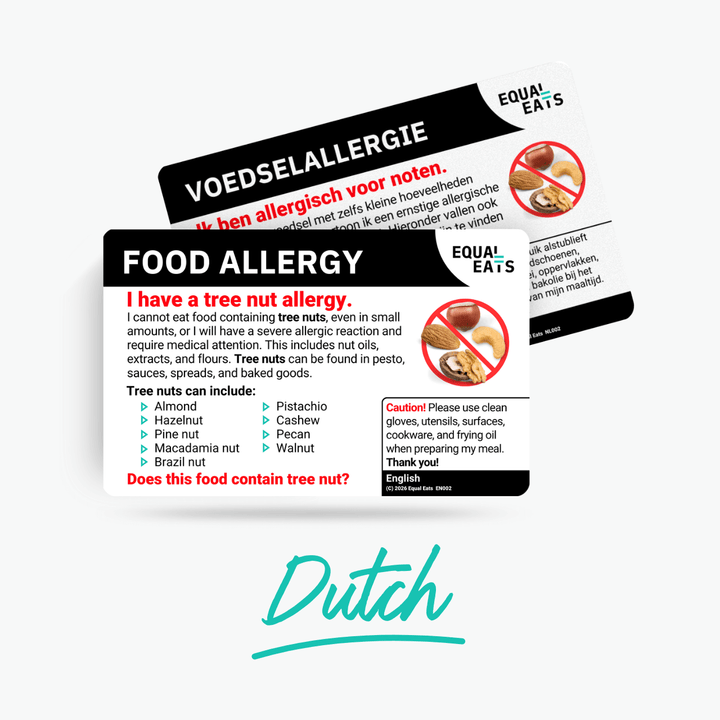 Dutch (Netherlands) Tree Nut Allergy Card