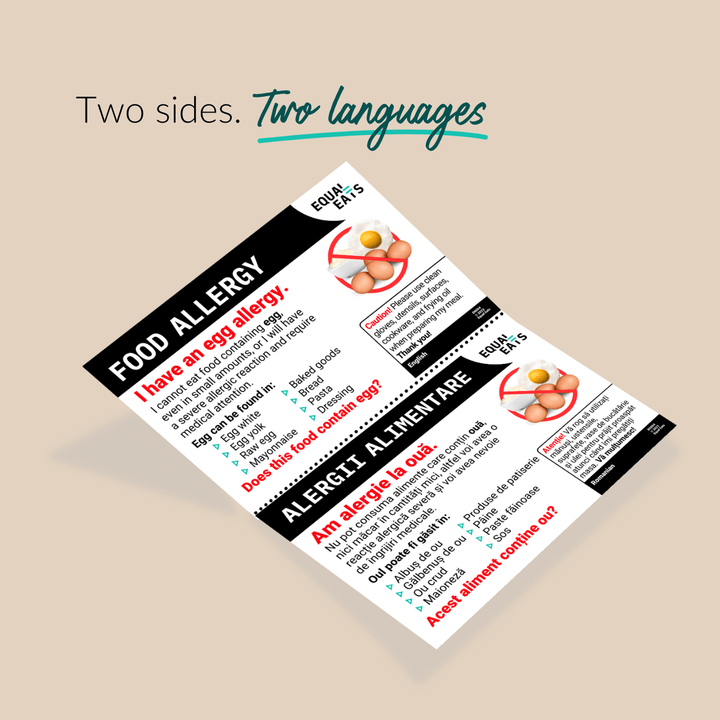 Egg Allergy Printable Card (PDF Download)