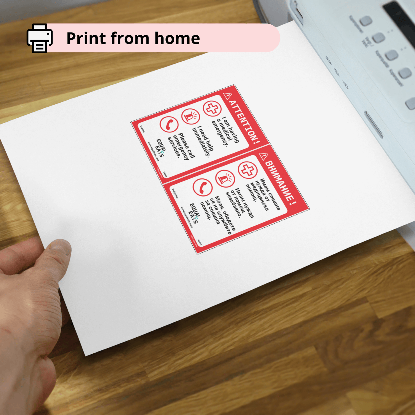 Emergency Card | Get Help in 50 Languages | Equal Eats