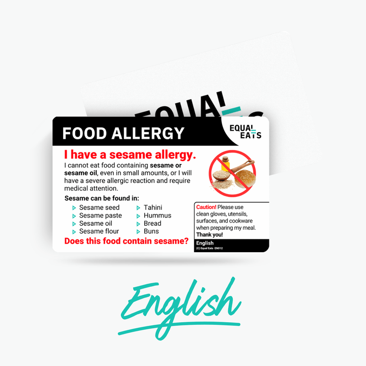 English Sesame Allergy Card