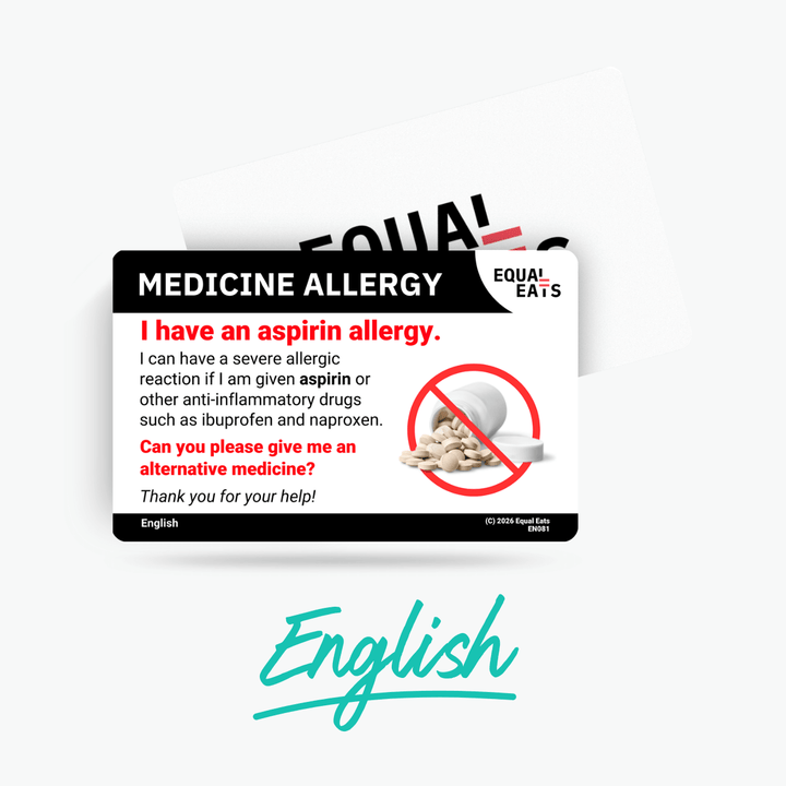 English Aspirin Allergy Card