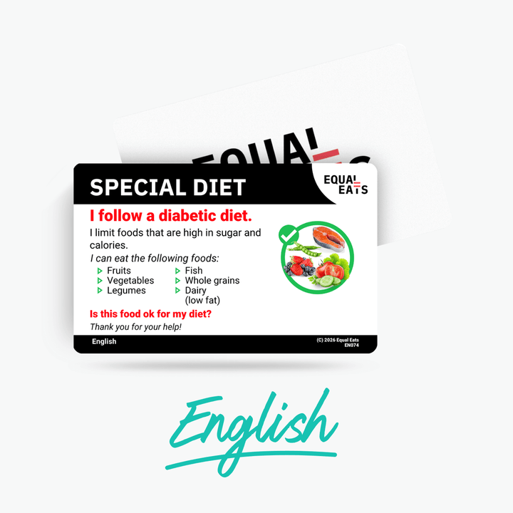 English Diabetic Diet Card