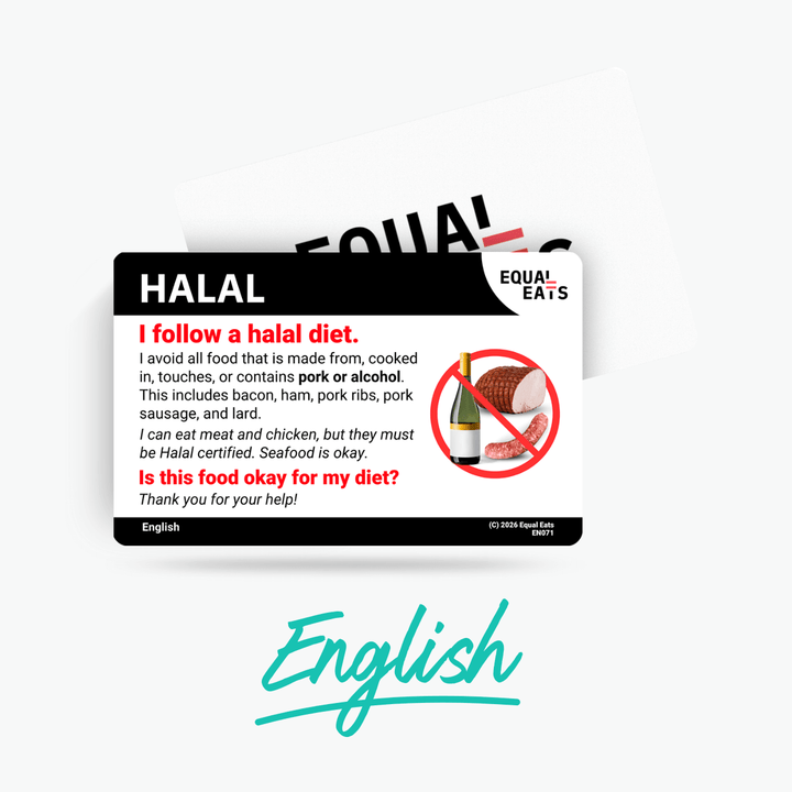 English Halal Diet Card