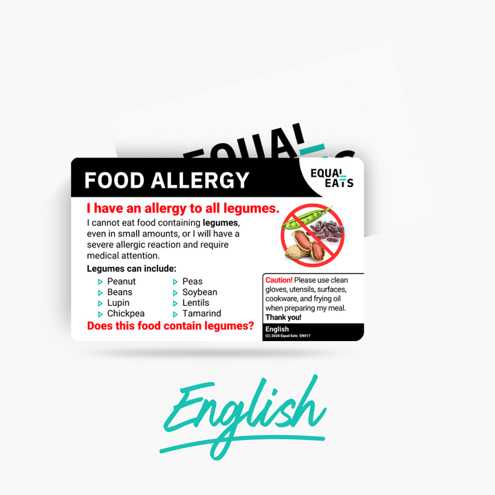 English Legume Allergy Card
