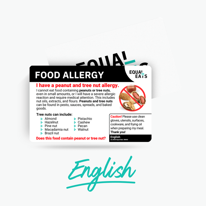 English Peanut and Tree Nut Allergy Card