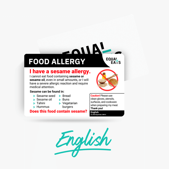 English Sesame Allergy Card